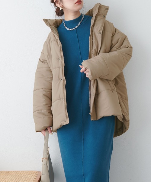 natural couture（ナチュラルクチュール）の「暖かいのに、抜け感も/サイドスリットエコダウン（ダウンジャケット/コート・レディース・ブラック/オフホワイト/ピンク/モカ・FREE）」の21枚目の写真