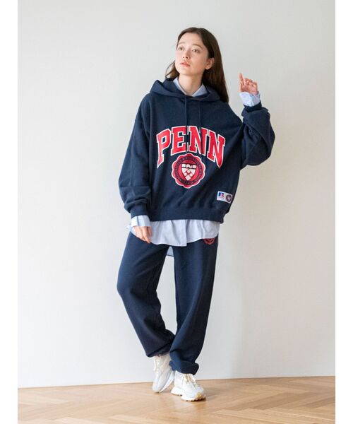 Russell Athletic（ラッセルアスレティック）の「RUSSELL別注 カレッジスウェットパンツ（スウェットパンツ・レディース・ライトグレー/ネイビー・FREE）」の15枚目の写真