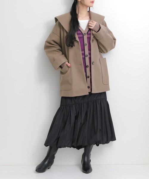 シャルレ　OB022　タオルケット(ブロックチェック)　アイボリー　未使用品 シャルレタオルケット(ブロックチェック)アイボリー