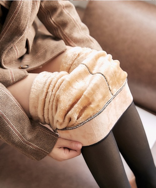 Jasmine Grandiflorum（ジャスミングランディフローラム）の「【Jasmine】透け感風！厚手裏起毛暖かハイウエストタイツ（タイツ/ストッキング・レディース・グレー系その他2/グレー系その他/ブラック系その他/ブラック系その他2・FREE）」の2枚目の写真