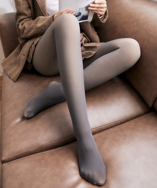 Jasmine Grandiflorum（ジャスミングランディフローラム）の「【Jasmine】透け感風！厚手裏起毛暖かハイウエストタイツ（タイツ/ストッキング・レディース・グレー系その他2/グレー系その他/ブラック系その他/ブラック系その他2・FREE）」の3枚目の写真