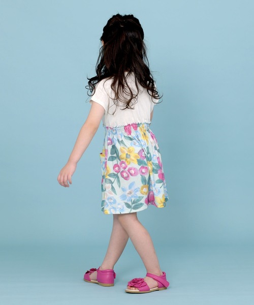 trois lapins kp（トロワラパンケーピー）の「フラワープリント 切替えワンピース(100～130)（ワンピース・キッズ・ピンク・110cm/120cm/130cm/100cm）」の4枚目の写真