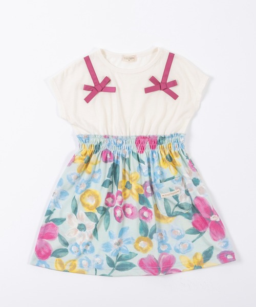 trois lapins kp（トロワラパンケーピー）の「フラワープリント 切替えワンピース(100～130)（ワンピース・キッズ・ピンク・110cm/120cm/130cm/100cm）」の6枚目の写真