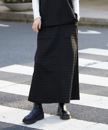 千鳥柄キルトロングスカート