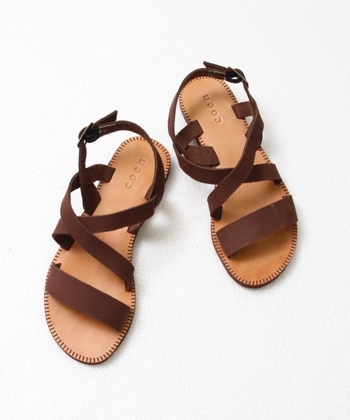 coen（コーエン）の「リアルレザーサンダル（サンダル・レディース・ホワイト/ブラック/ブラウン・LARGE/MEDIUM）」の3枚目の写真