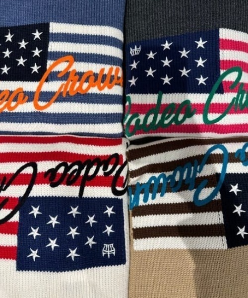 RODEO CROWNS WIDE BOWL（ロデオクラウンズワイドボウル）の「USフラッグロゴニットトップス（ニット/セーター・レディース・ブラック/ブルー/オフホワイト/ベージュ・FREE）」の19枚目の写真