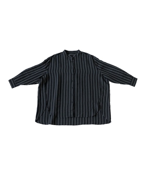 ISSEY MIYAKE ストライプ柄オーバーサイズシャツ