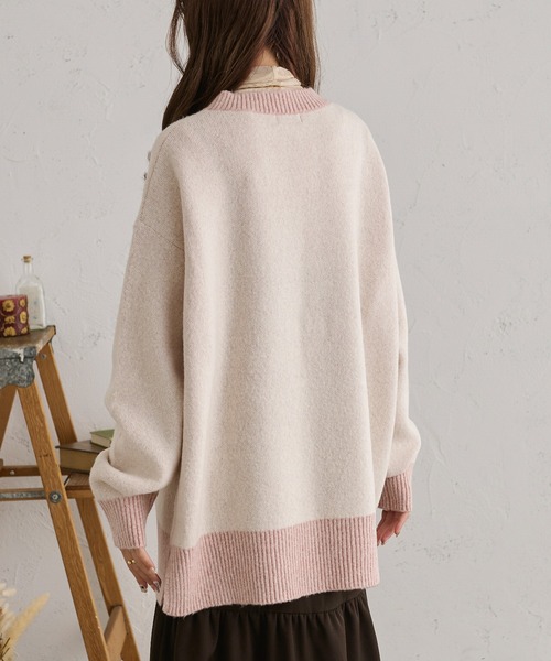 Ambre Neige(アンブルネージュ)の「メランジオーバーロゴニット/【WEB/EC限定商品】(ニット/セーター・レディース・アイボリー/ピンク・FREE)」の18枚目の写真