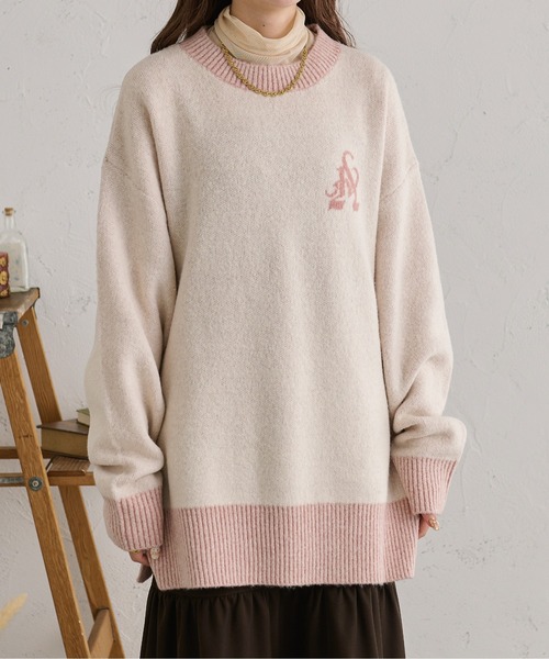 Ambre Neige(アンブルネージュ)の「メランジオーバーロゴニット/【WEB/EC限定商品】(ニット/セーター・レディース・アイボリー/ピンク・FREE)」の17枚目の写真
