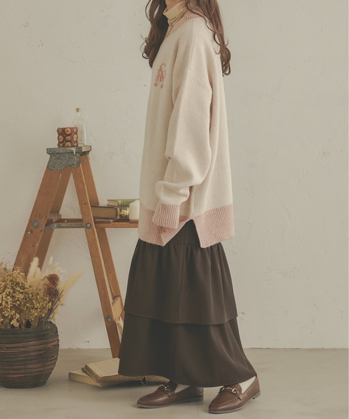 Ambre Neige(アンブルネージュ)の「メランジオーバーロゴニット/【WEB/EC限定商品】(ニット/セーター・レディース・アイボリー/ピンク・FREE)」の13枚目の写真
