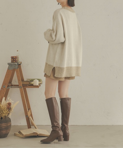 Ambre Neige(アンブルネージュ)の「メランジオーバーロゴニット/【WEB/EC限定商品】(ニット/セーター・レディース・アイボリー/ピンク・FREE)」の10枚目の写真