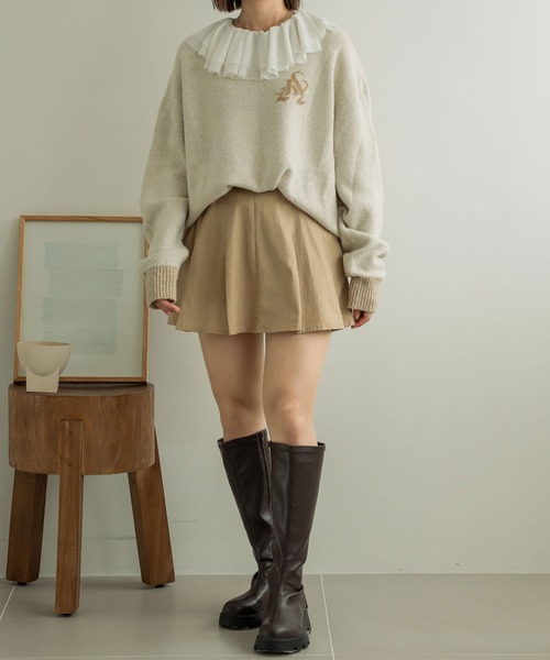 Ambre Neige(アンブルネージュ)の「メランジオーバーロゴニット/【WEB/EC限定商品】(ニット/セーター・レディース・アイボリー/ピンク・FREE)」の20枚目の写真