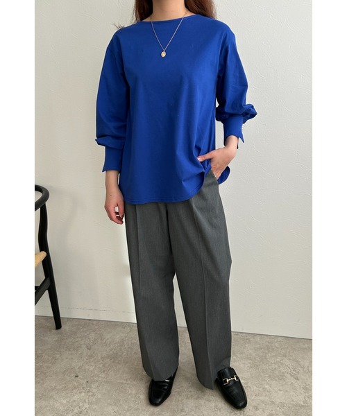 palm RICHE(ポームリシュ)の「パール付きギャザー袖カットソー(Tシャツ/カットソー・レディース・ブラック/オフホワイト/ブルー・M)」の15枚目の写真