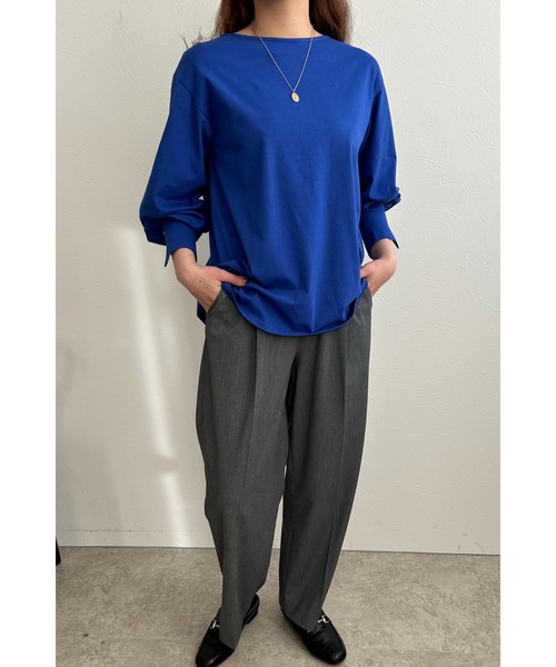 palm RICHE(ポームリシュ)の「パール付きギャザー袖カットソー(Tシャツ/カットソー・レディース・ブラック/オフホワイト/ブルー・M)」の16枚目の写真