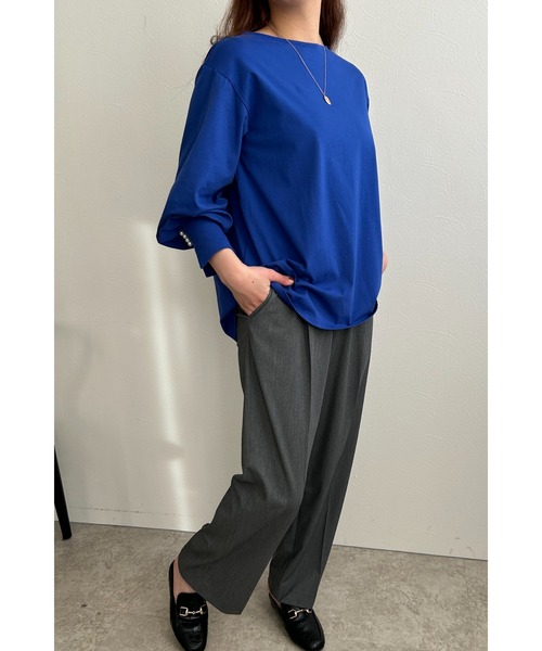 palm RICHE(ポームリシュ)の「パール付きギャザー袖カットソー(Tシャツ/カットソー・レディース・ブラック/オフホワイト/ブルー・M)」の17枚目の写真