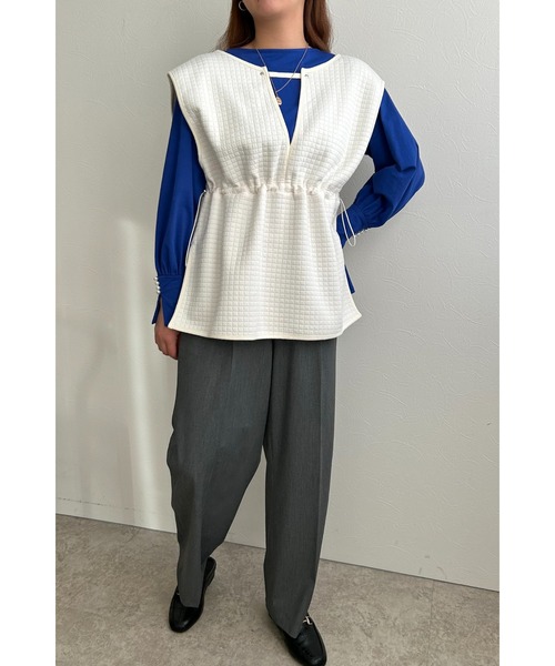 palm RICHE(ポームリシュ)の「パール付きギャザー袖カットソー(Tシャツ/カットソー・レディース・ブラック/オフホワイト/ブルー・M)」の19枚目の写真