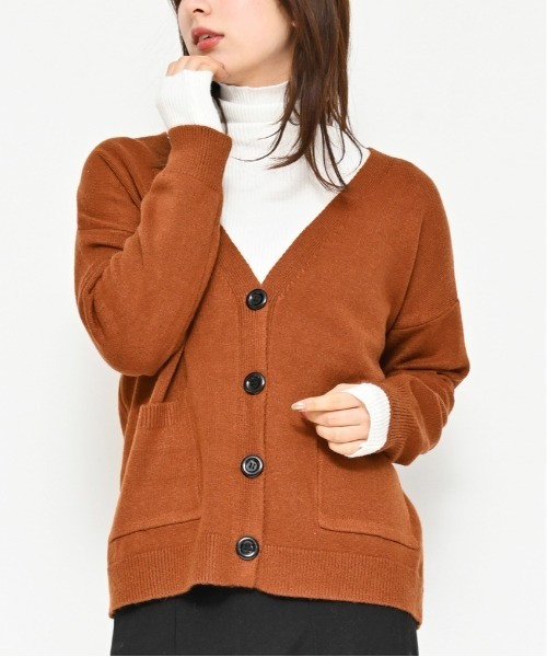 Alite cloth（アリーテクロス）の「起毛カラーカーデ（ニット/セーター・レディース・ブルー/モカ/イエロー/オフホワイト/ブラック・F）」の3枚目の写真