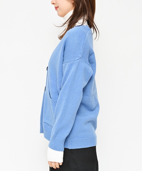 Alite cloth（アリーテクロス）の「起毛カラーカーデ（ニット/セーター・レディース・ブルー/モカ/イエロー/オフホワイト/ブラック・F）」の14枚目の写真