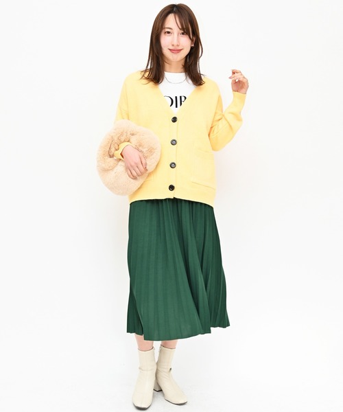 Alite cloth（アリーテクロス）の「起毛カラーカーデ（ニット/セーター・レディース・ブルー/モカ/イエロー/オフホワイト/ブラック・F）」の16枚目の写真