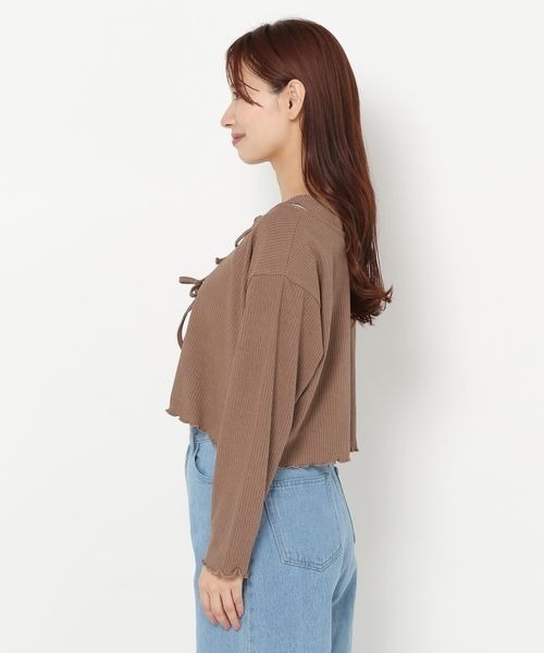 mysty woman（ミスティウーマン）の「【手洗い可】マルチツインLSリボンカーディガン　184575（カーディガン/ボレロ・レディース・モカ/イエロー/アイボリー/ライトブルー・FREE）」の10枚目の写真