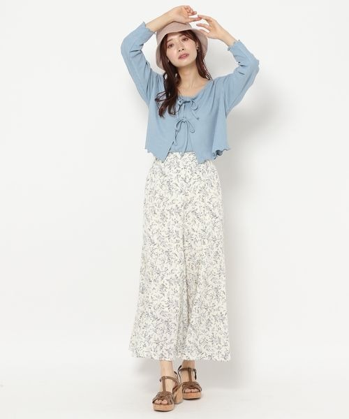 mysty woman（ミスティウーマン）の「【手洗い可】マルチツインLSリボンカーディガン　184575（カーディガン/ボレロ・レディース・モカ/イエロー/アイボリー/ライトブルー・FREE）」の6枚目の写真