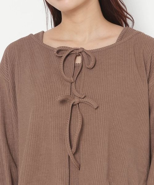 mysty woman（ミスティウーマン）の「【手洗い可】マルチツインLSリボンカーディガン　184575（カーディガン/ボレロ・レディース・モカ/イエロー/アイボリー/ライトブルー・FREE）」の13枚目の写真