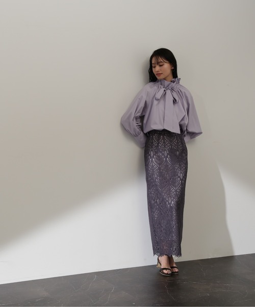 NATURAL BEAUTY BASIC(ナチュラルビューティーベーシック)の「リーフスカラップマキシスカート(スカート・レディース・ホワイト/チャコールグレー/オレンジ・SMALL/MEDIUM)」の21枚目の写真