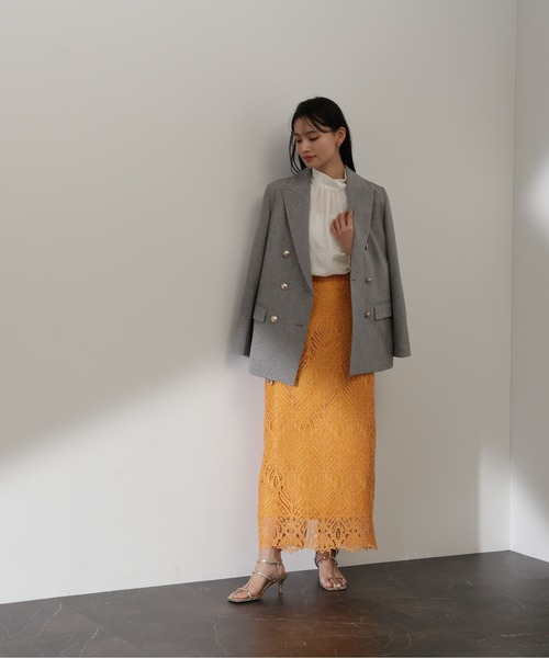 NATURAL BEAUTY BASIC(ナチュラルビューティーベーシック)の「リーフスカラップマキシスカート(スカート・レディース・ホワイト/チャコールグレー/オレンジ・SMALL/MEDIUM)」の19枚目の写真