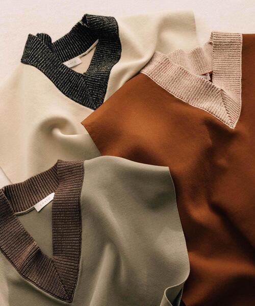 LAATO(ラート)の「KNIT VEST(ニット/セーター・レディース・カーキ/グレー系その他/ブラウン・FREE)」の4枚目の写真