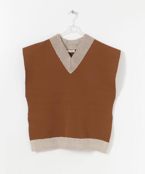 LAATO(ラート)の「KNIT VEST(ニット/セーター・レディース・カーキ/グレー系その他/ブラウン・FREE)」の9枚目の写真