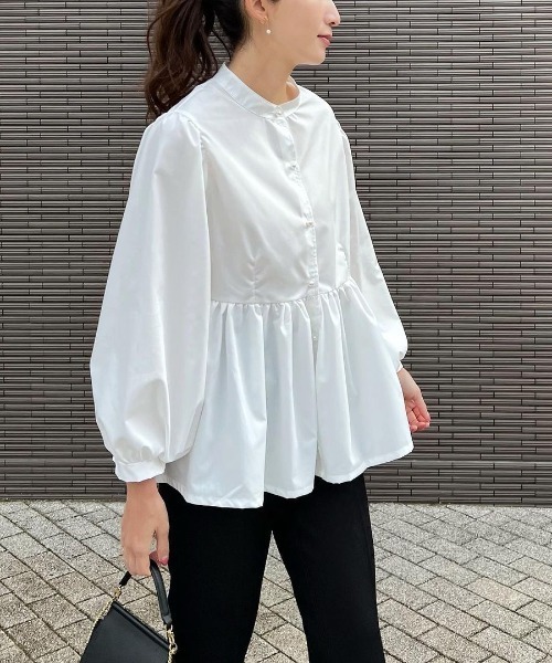 Re:EDIT（リエディ）の「パールボタンビッグリボンタイ付きペプラム
