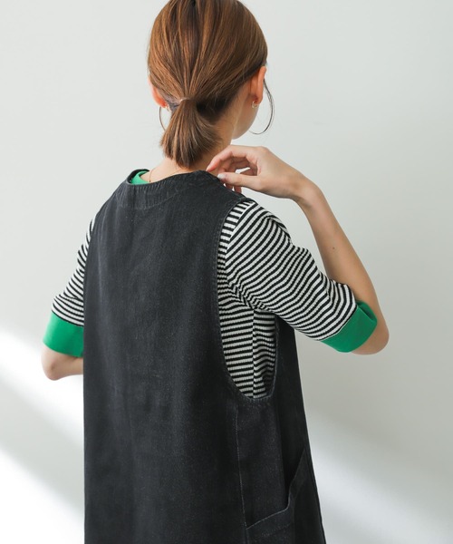 SENSE OF PLACE by URBAN RESEARCH(センスオブプレイスバイアーバンリサーチ)の「Vネックデニムジレ(ベスト・レディース・ワンウォッシュ/アイボリー/ブラック・ONE)」の5枚目の写真