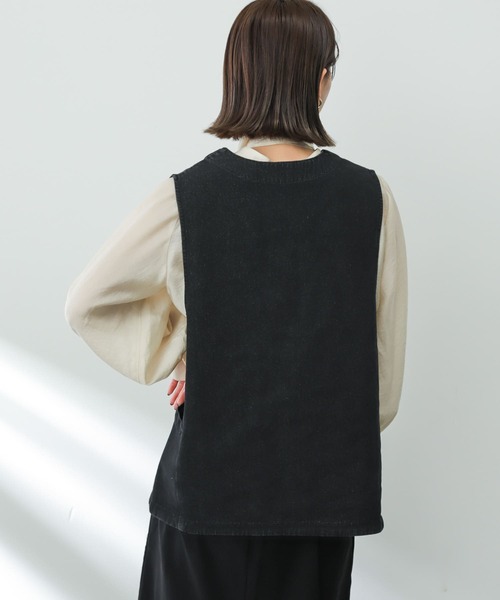 SENSE OF PLACE by URBAN RESEARCH(センスオブプレイスバイアーバンリサーチ)の「Vネックデニムジレ(ベスト・レディース・ワンウォッシュ/アイボリー/ブラック・ONE)」の17枚目の写真