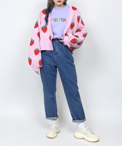 PUNYUS（プニュズ）の「フード柄ショートニットカーディガン（カーディガン/ボレロ・レディース・ブラック系その他/ブラック/ピンク/グリーン・4/3）」の5枚目の写真