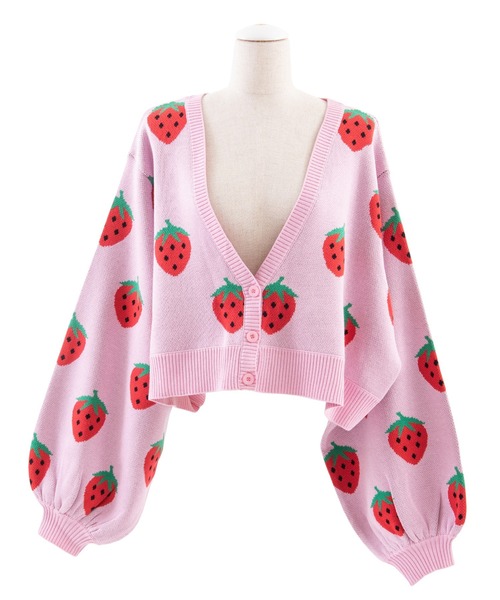 PUNYUS（プニュズ）の「フード柄ショートニットカーディガン（カーディガン/ボレロ・レディース・ブラック系その他/ブラック/ピンク/グリーン・4/3）」の11枚目の写真