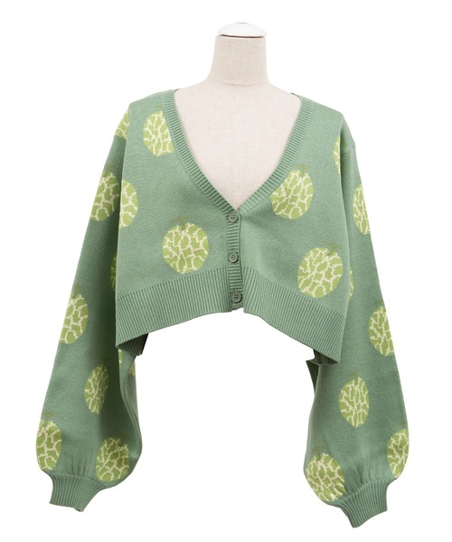 PUNYUS（プニュズ）の「フード柄ショートニットカーディガン（カーディガン/ボレロ・レディース・ブラック系その他/ブラック/ピンク/グリーン・4/3）」の9枚目の写真