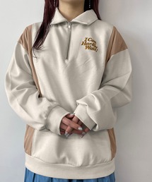 ハーフジップバイカラーチュニック