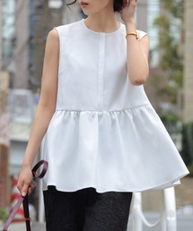 ELFRANK | ノースリーブペプラムジャガードブラウス(シャツ/ブラウス)