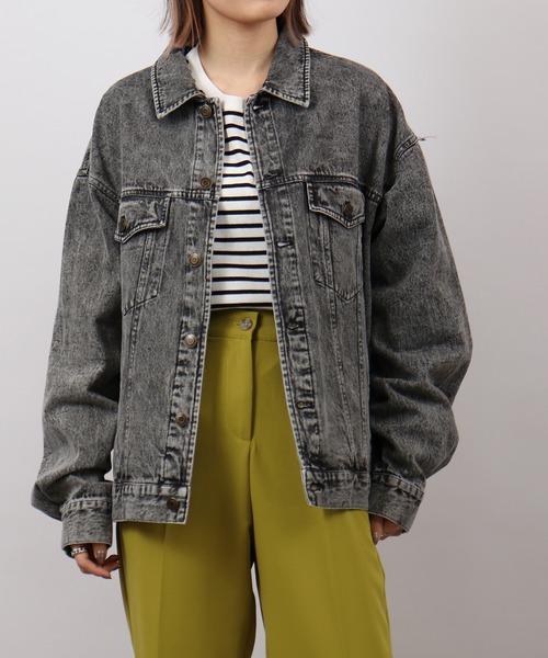 Jungle Storm(ジャングルストーム)の「3rdタイプBIG Gジャン unisex(デニムジャケット・メンズ・ブラック/サックスブルー・L/M)」の3枚目の写真