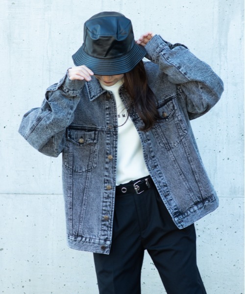 Jungle Storm(ジャングルストーム)の「3rdタイプBIG Gジャン unisex(デニムジャケット・メンズ・ブラック/サックスブルー・L/M)」の18枚目の写真
