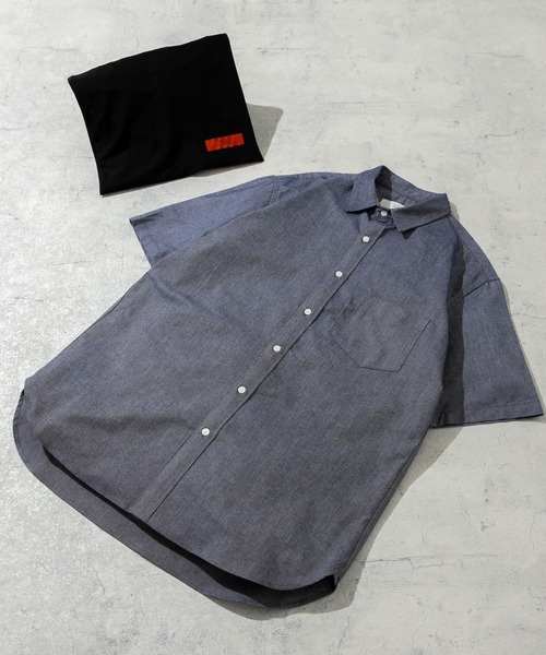 URBAN RESEARCH ROSSO MEN（アーバンリサーチロッソメン）の「『XLサイズあり』『抗菌/防臭』ハイパフォーマンスオックス半袖シャツ（シャツ/ブラウス・メンズ・グレー系その他/インディゴブルー/ライトブルー/ホワイト/グレー/ブラック/ストライプ/ネイビー/ブラック系その他・MEDIUM/LARGE/SMALL/X-LARGE）」の8枚目の写真