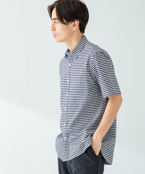 URBAN RESEARCH ROSSO MEN（アーバンリサーチロッソメン）の「『XLサイズあり』『抗菌/防臭』ハイパフォーマンスオックス半袖シャツ（シャツ/ブラウス・メンズ・グレー系その他/インディゴブルー/ライトブルー/ホワイト/グレー/ブラック/ストライプ/ネイビー/ブラック系その他・MEDIUM/LARGE/SMALL/X-LARGE）」の12枚目の写真