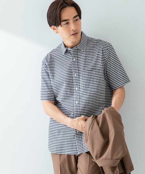 URBAN RESEARCH ROSSO MEN（アーバンリサーチロッソメン）の「『XLサイズあり』『抗菌/防臭』ハイパフォーマンスオックス半袖シャツ（シャツ/ブラウス・メンズ・グレー系その他/インディゴブルー/ライトブルー/ホワイト/グレー/ブラック/ストライプ/ネイビー/ブラック系その他・MEDIUM/LARGE/SMALL/X-LARGE）」の18枚目の写真