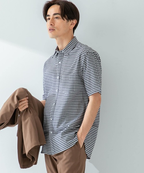 URBAN RESEARCH ROSSO MEN（アーバンリサーチロッソメン）の「『XLサイズあり』『抗菌/防臭』ハイパフォーマンスオックス半袖シャツ（シャツ/ブラウス・メンズ・グレー系その他/インディゴブルー/ライトブルー/ホワイト/グレー/ブラック/ストライプ/ネイビー/ブラック系その他・MEDIUM/LARGE/SMALL/X-LARGE）」の19枚目の写真