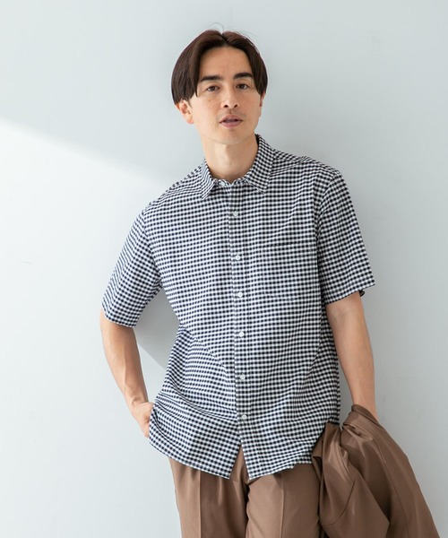 URBAN RESEARCH ROSSO MEN（アーバンリサーチロッソメン）の「『XLサイズあり』『抗菌/防臭』ハイパフォーマンスオックス半袖シャツ（シャツ/ブラウス・メンズ・グレー系その他/インディゴブルー/ライトブルー/ホワイト/グレー/ブラック/ストライプ/ネイビー/ブラック系その他・MEDIUM/LARGE/SMALL/X-LARGE）」の20枚目の写真