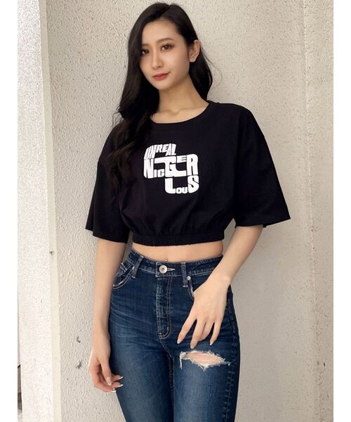 GYDA(ジェイダ)の「NICGERLOUS GG ショートTシャツ(Tシャツ/カットソー・レディース・ブラック/オフホワイト/グリーン・FREE)」の18枚目の写真