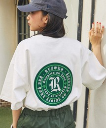 【retock's】サークルグラフィティ ナイロン刺繍 ビッグシルエット半袖Tシャツ