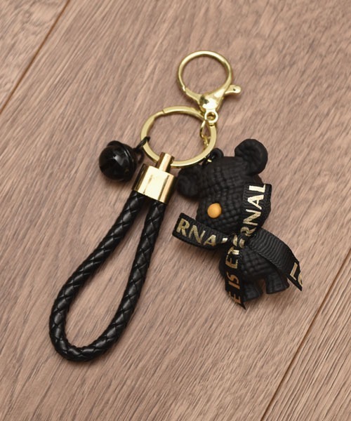 urge select】テディベア ワッフルデザイン キーホルダー/バッグ