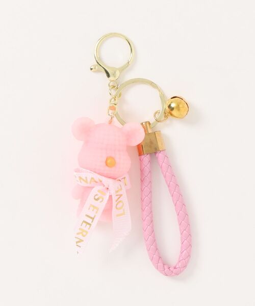 urge select】テディベア ワッフルデザイン キーホルダー/バッグ