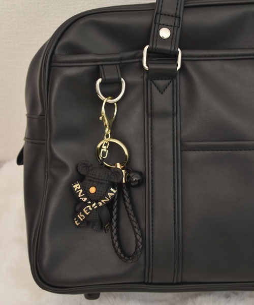 urge select】テディベア ワッフルデザイン キーホルダー/バッグ